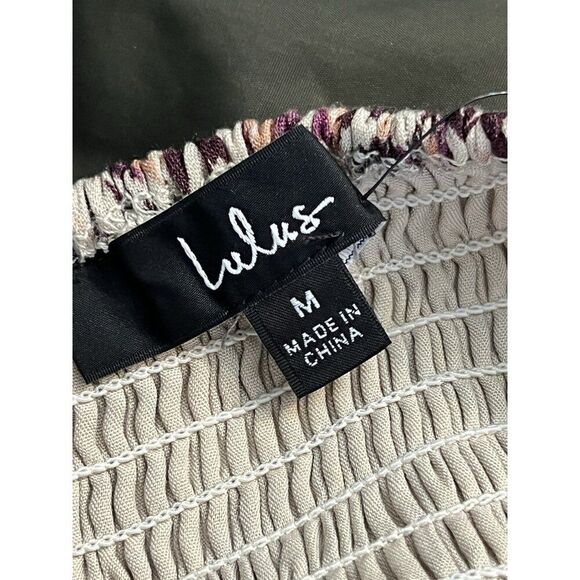 NWT Lulus Resort Print Strapless Mini Dress Size M Boho Ruffle Beach Vibes.   X - Picture 5 of 6
